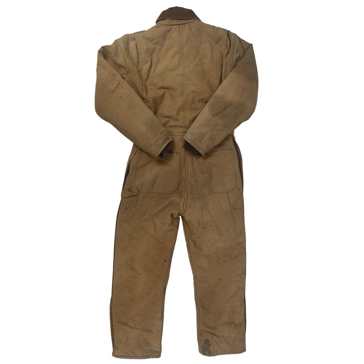 Vintage 1980s Carhartt 968QZ Brown Duck Quilt-Lined Coveralls Men's Sz 38R