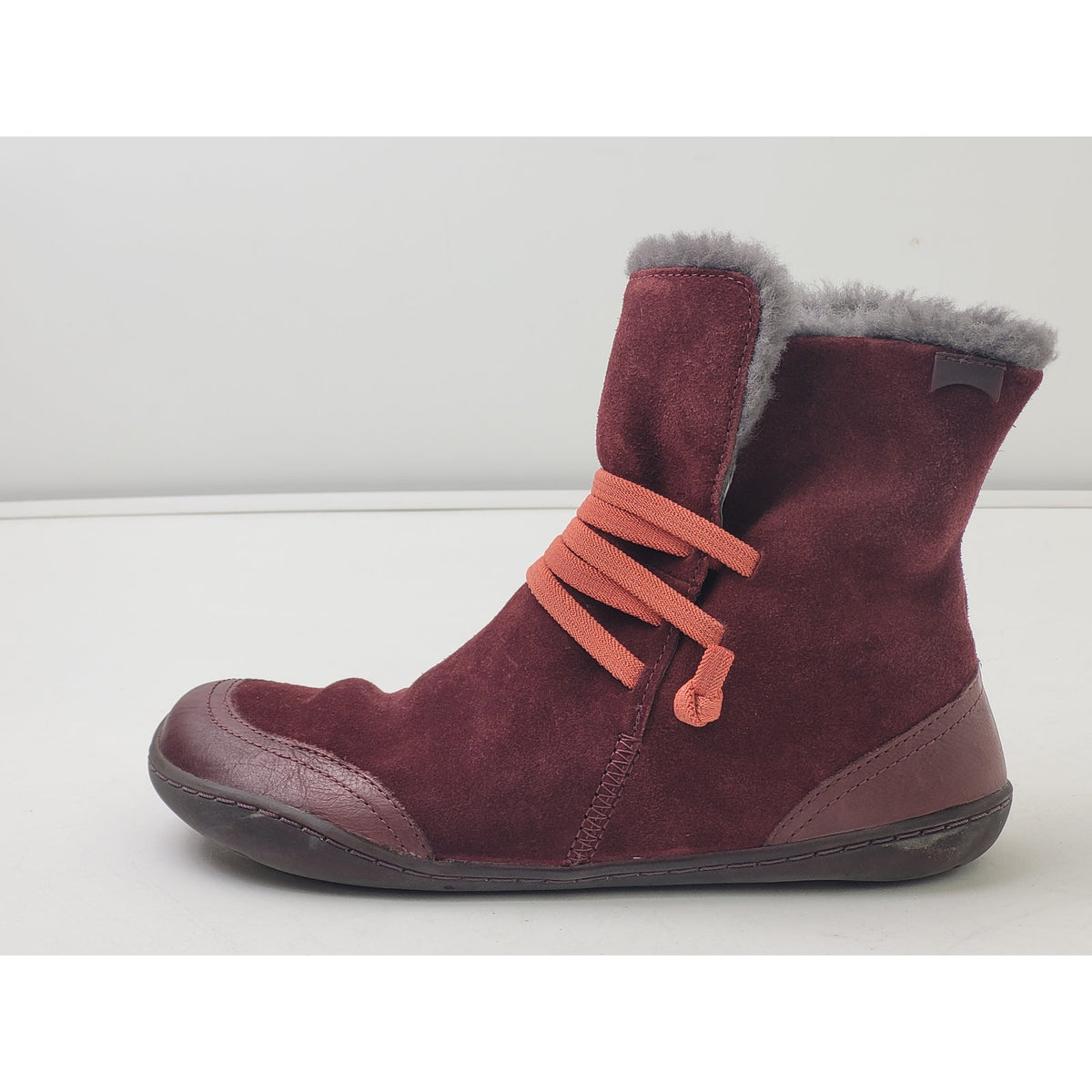 Camper Peu Red Suede Ankle Boots Women's Sz 36 US 5.5
