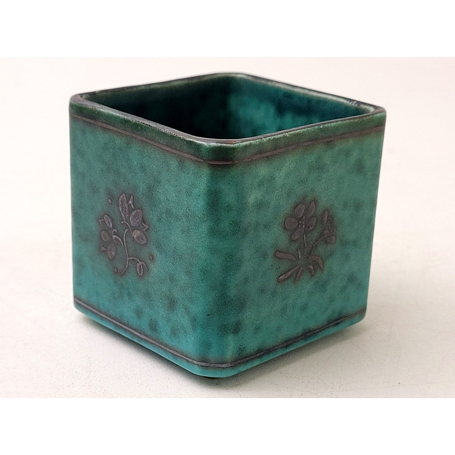 MCM Gustavsberg Argenta Toothpick Holder or Trinket Jar 2 1/8" Tall