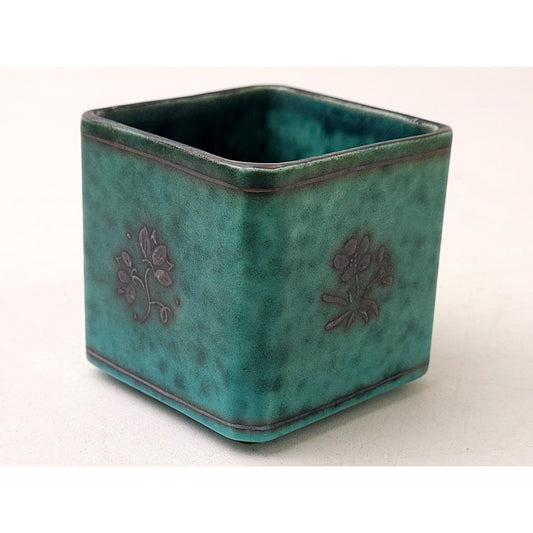 MCM Gustavsberg Argenta Toothpick Holder or Trinket Jar 2 1/8" Tall