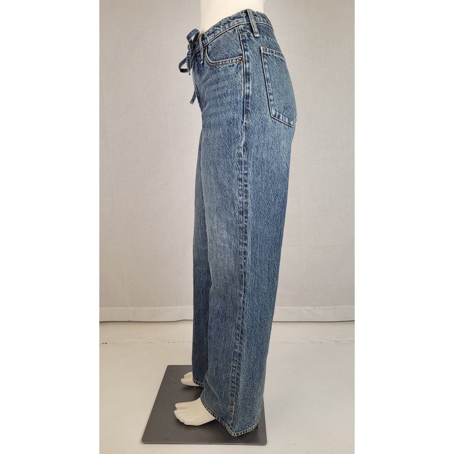 Rag & Bone Pheobe Drawstring Wide Leg Jeans Medium Wash Women's Sz XS