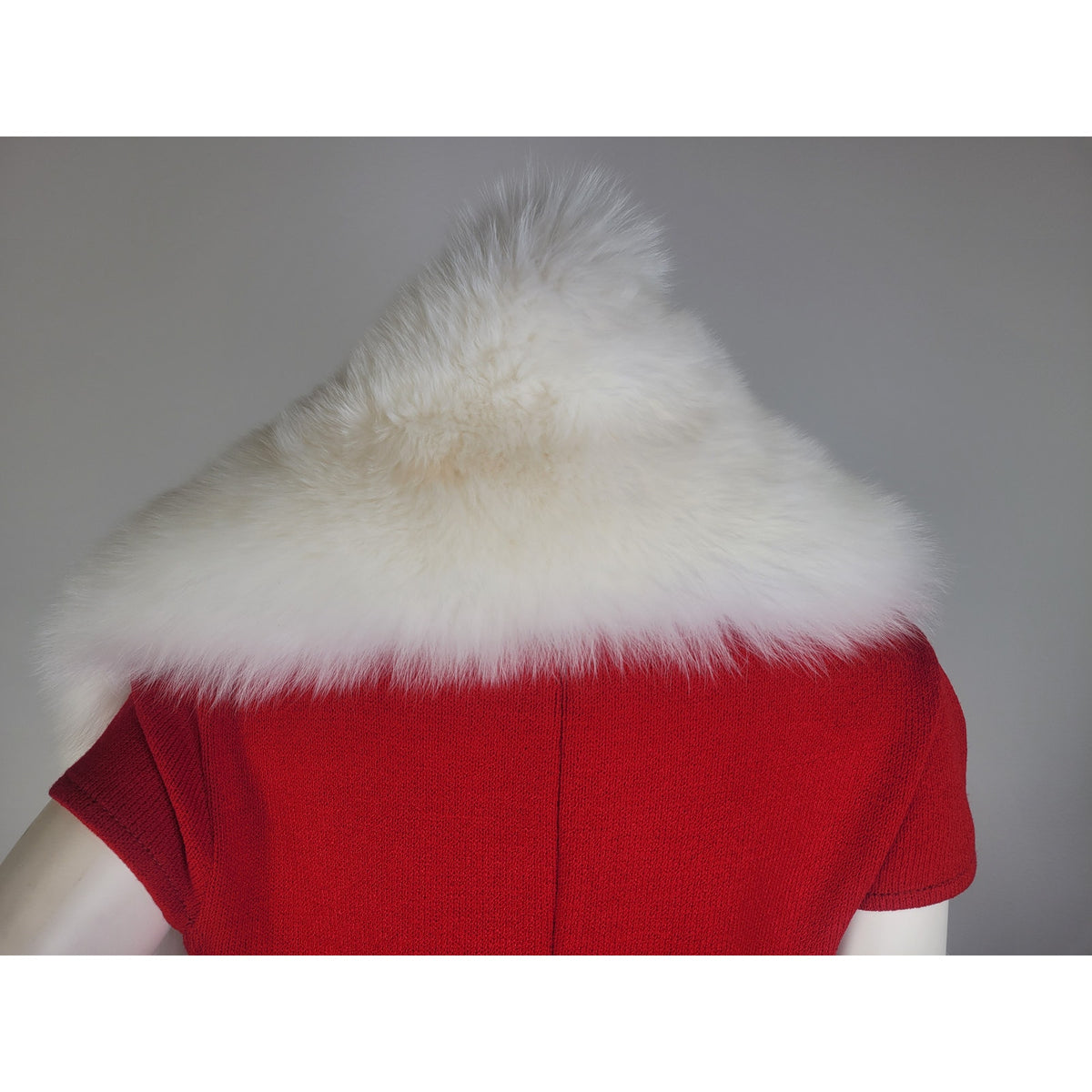Vintage Winter White Fox Fur Stole Bridal Wrap 67" Long
