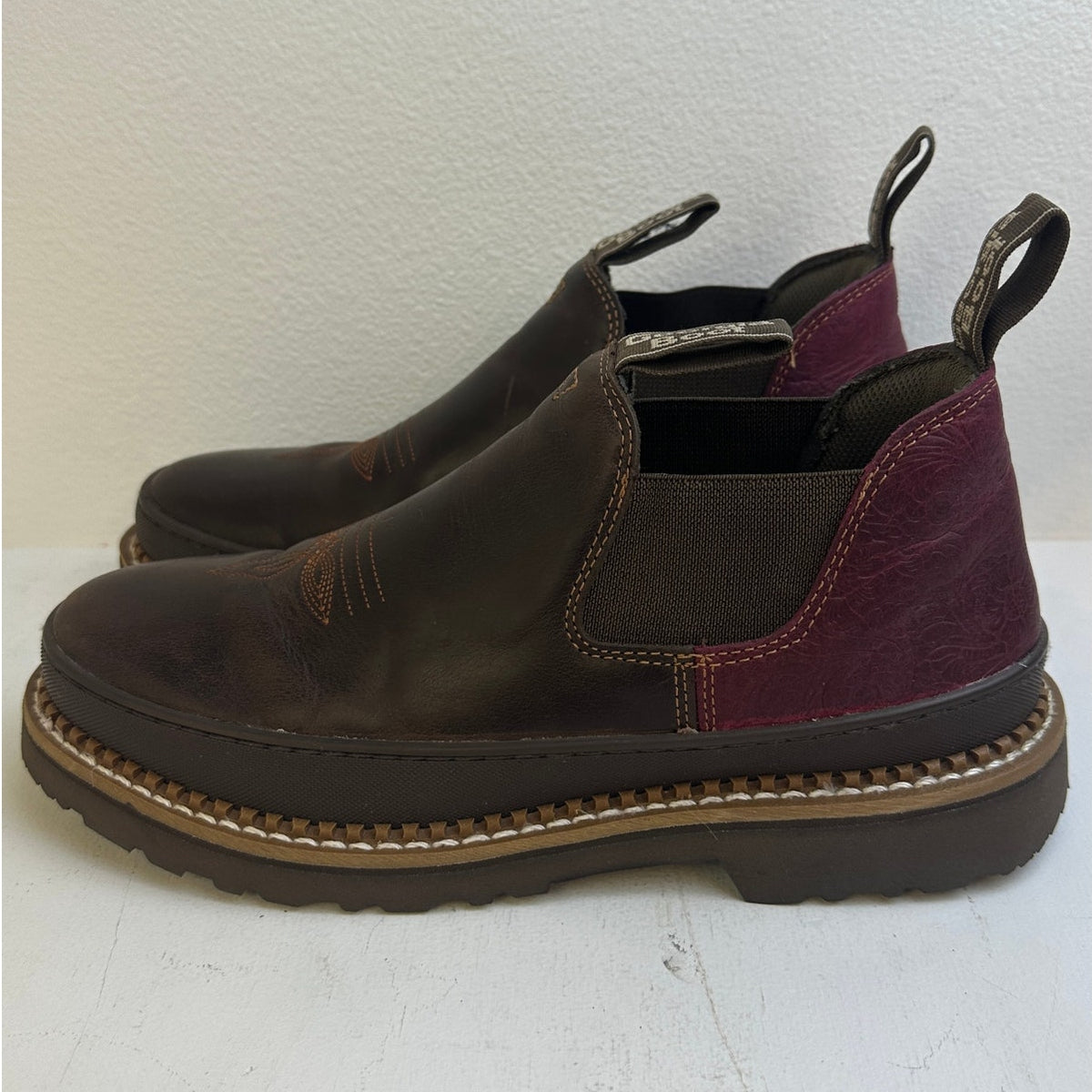 Georgia Boot Crimson Blossom Fashion Romeo Boots Brown Women's Sz 11