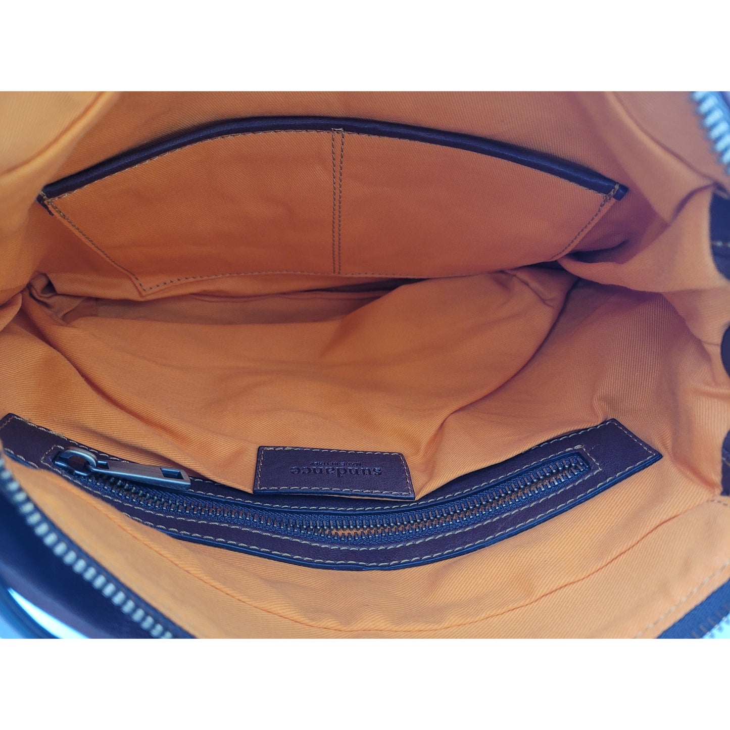 Sundance Soft Cognac Leather Crossbody Hobo Bag Purse Made in Italy