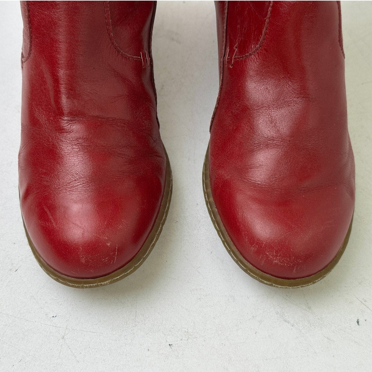 Vintage Dr. Martens Jenna Hi Red Leather Knee-High Boots Women's Sz 9