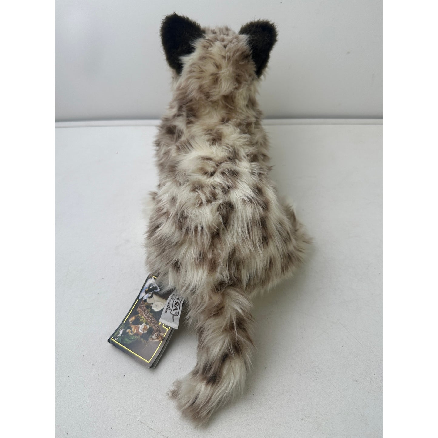 Hansa Portraits of Nature Lifelike Laying Snow Leopard Cub Plush 14"