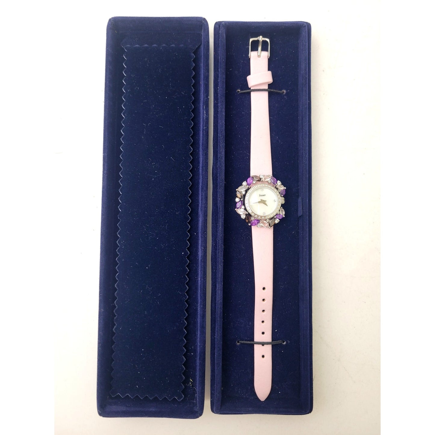 Stauer Fleur de Amethyst Women's Watch Pink Band Authentic Stones