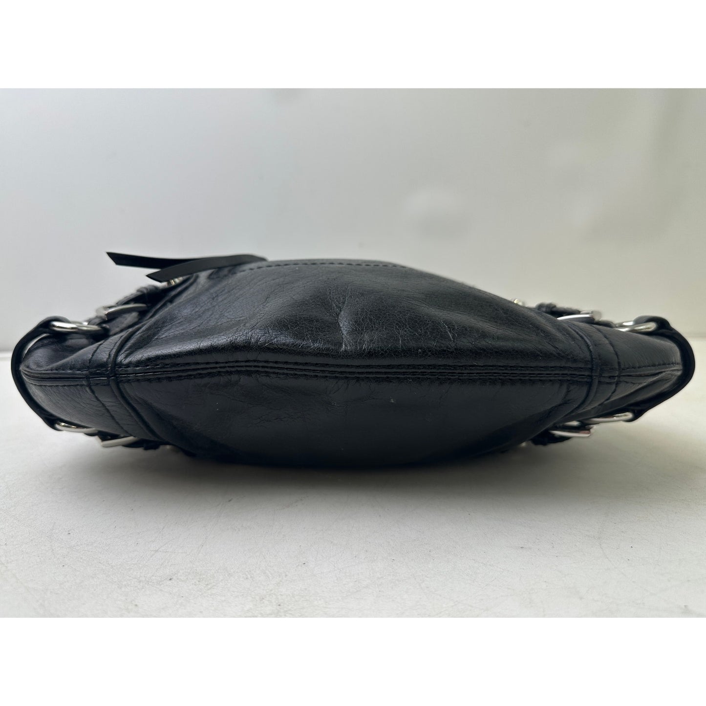 Michael Kors Fallon Black Leather Hobo Shoulder Bag