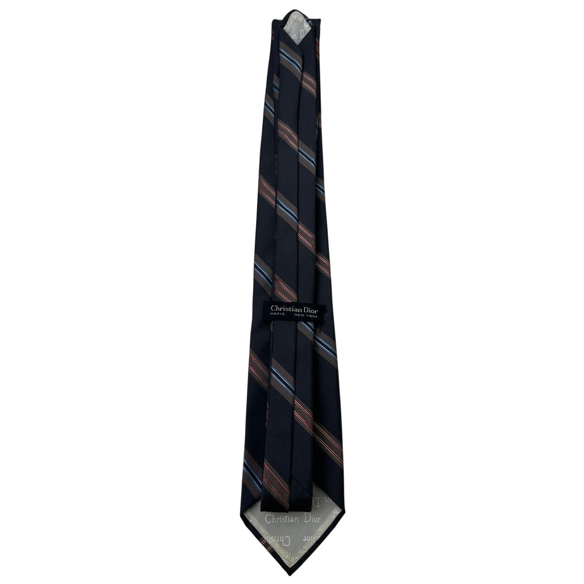 Vintage Christian Dior Embroidered Logo Striped Men's Necktie
