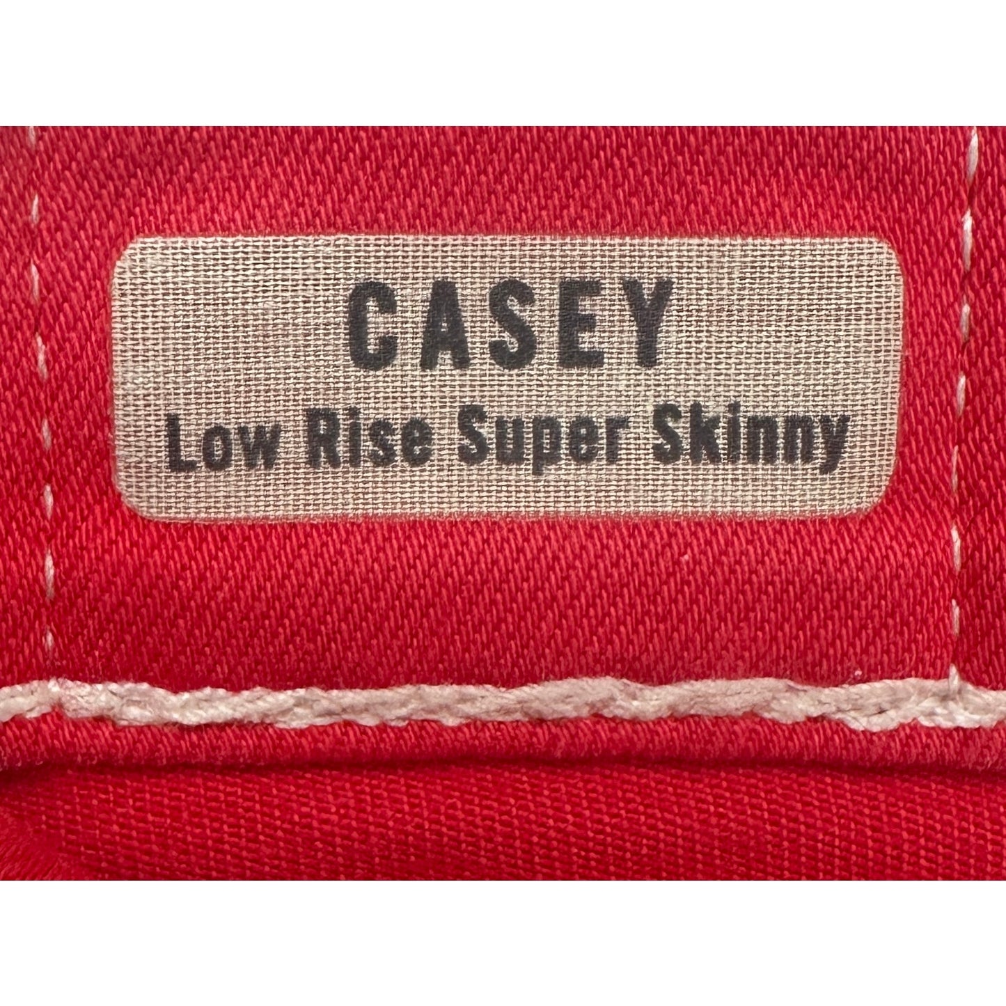 True Religion Red Casey Low Rise Super Skinny Jeans Women's Sz 24