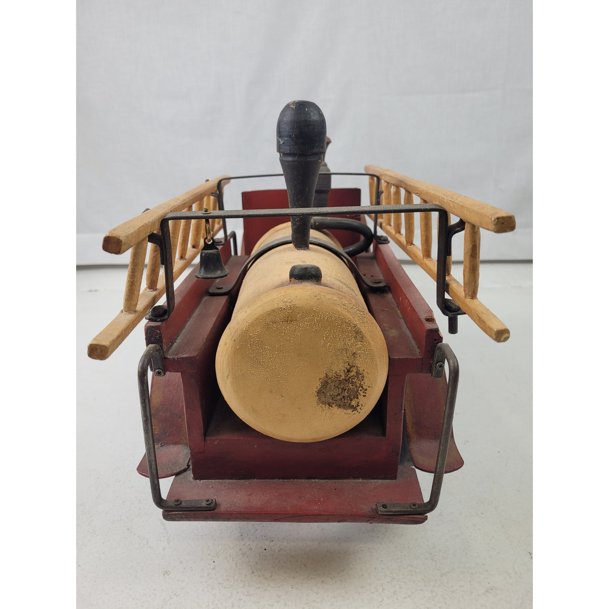 Vintage 1930s Leanardo Luna Wood & Metal Fire Truck w Ladders | Large Toy