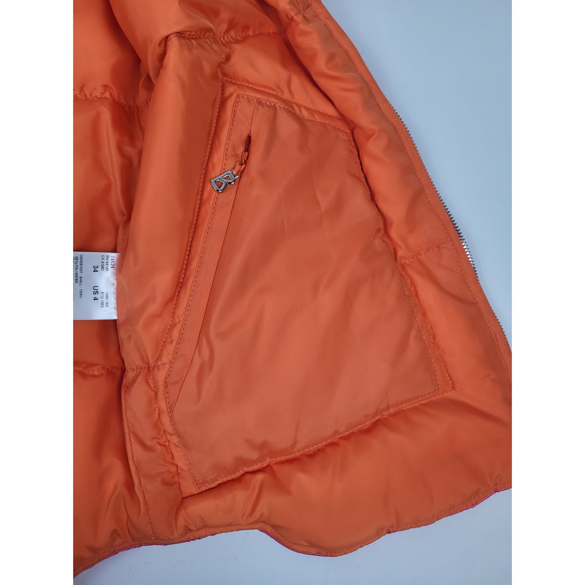 Bogner Bright Pink Puffer Vest w Orange Lining Women's Sz 34 (4)