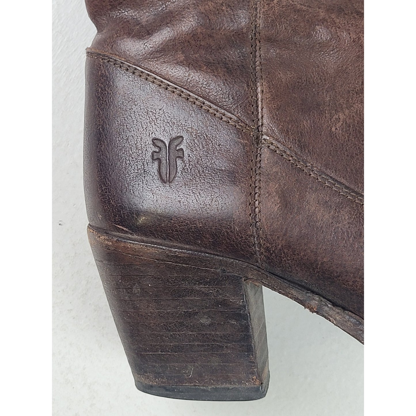 FRYE Jackie Tall Biker Riding Boot Stacked Heel Women's Sz 8