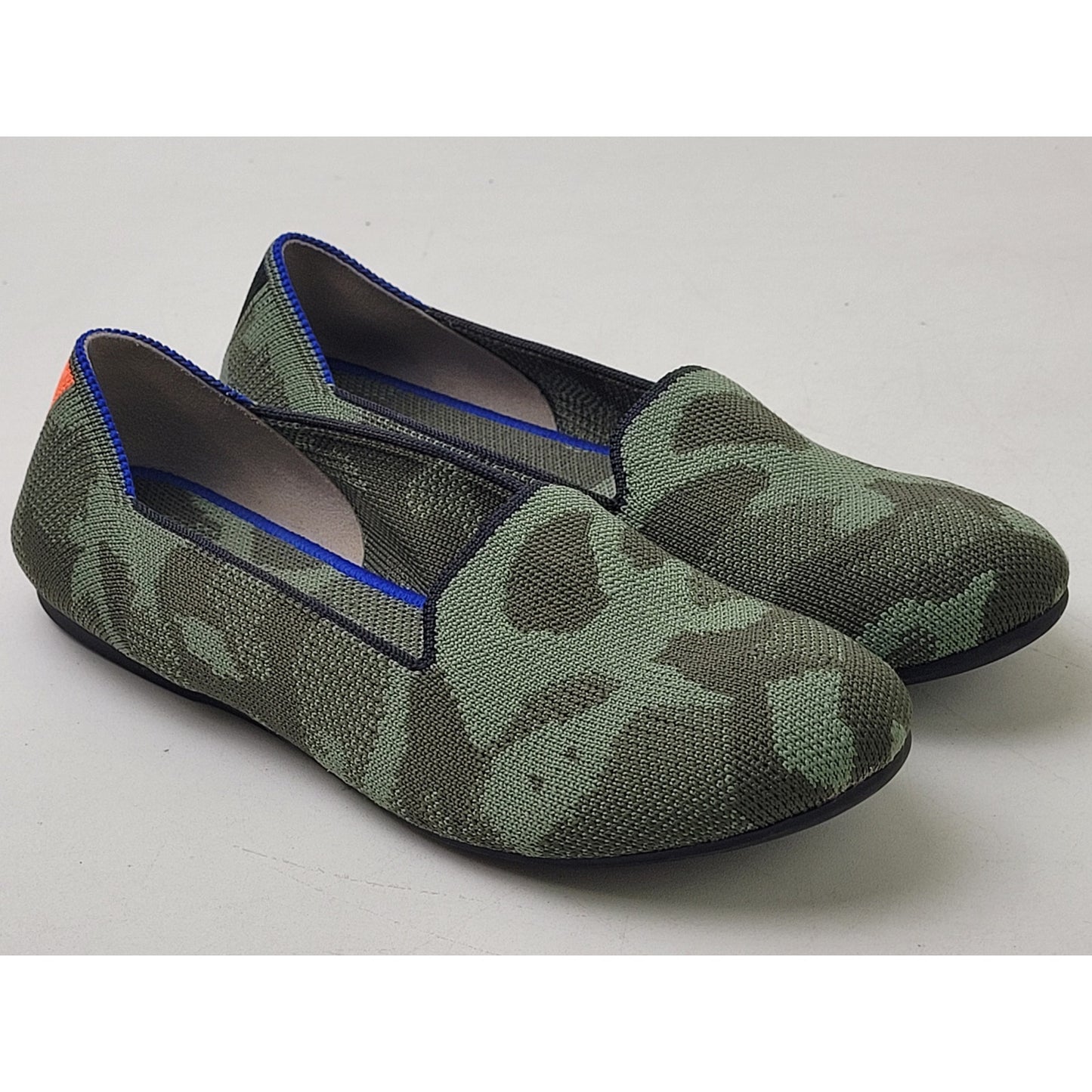 Rothy's The Daily Loafer Olive Camo Green Flats Round Toe Slip-On Women's Sz 4