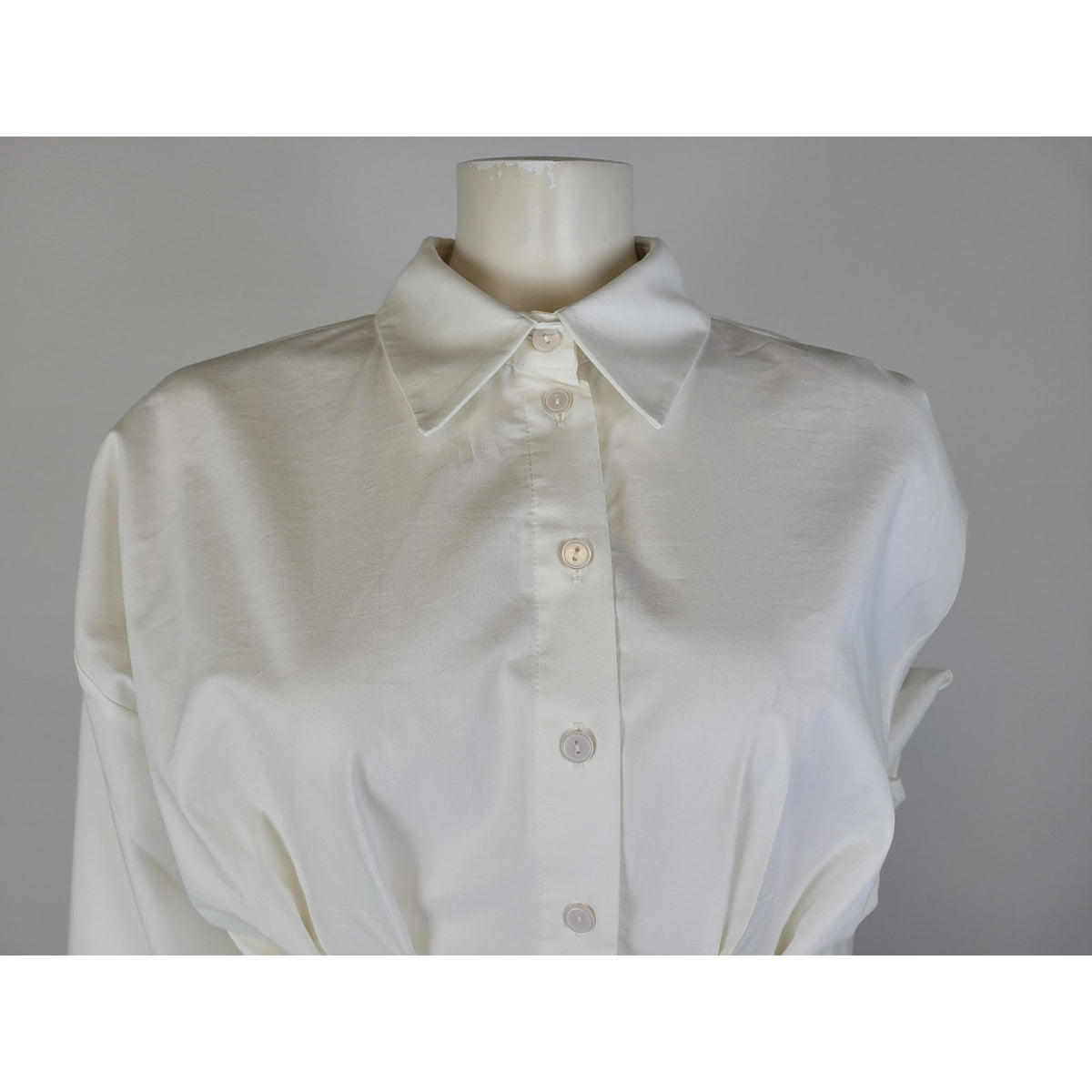 Anthropologie Exquise Tobie Fitted Waist Button Down White Shirt Sz S NWT