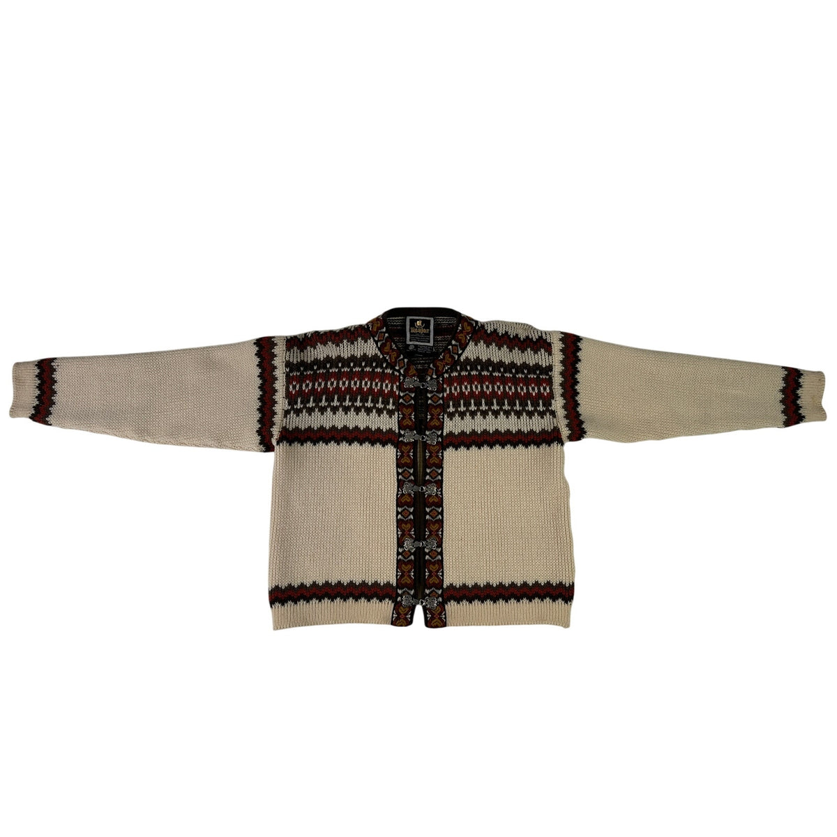 Vintage Nesjar Norway 100% Wool Lusekofte Knit Cardigan Women's Sz XXS