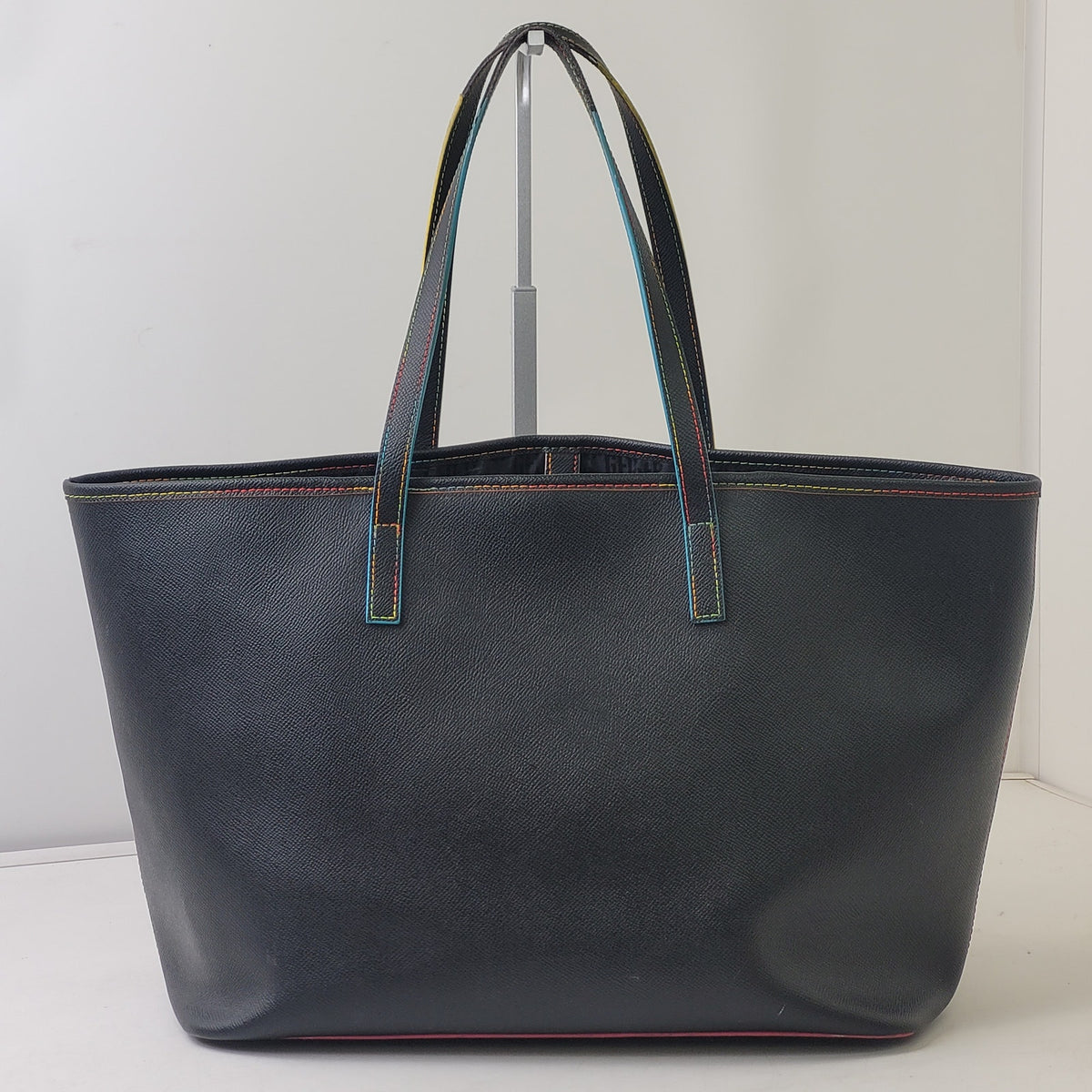 Kurt Geiger London Richmond Shopper Tote Bag Black w Neon Stitching