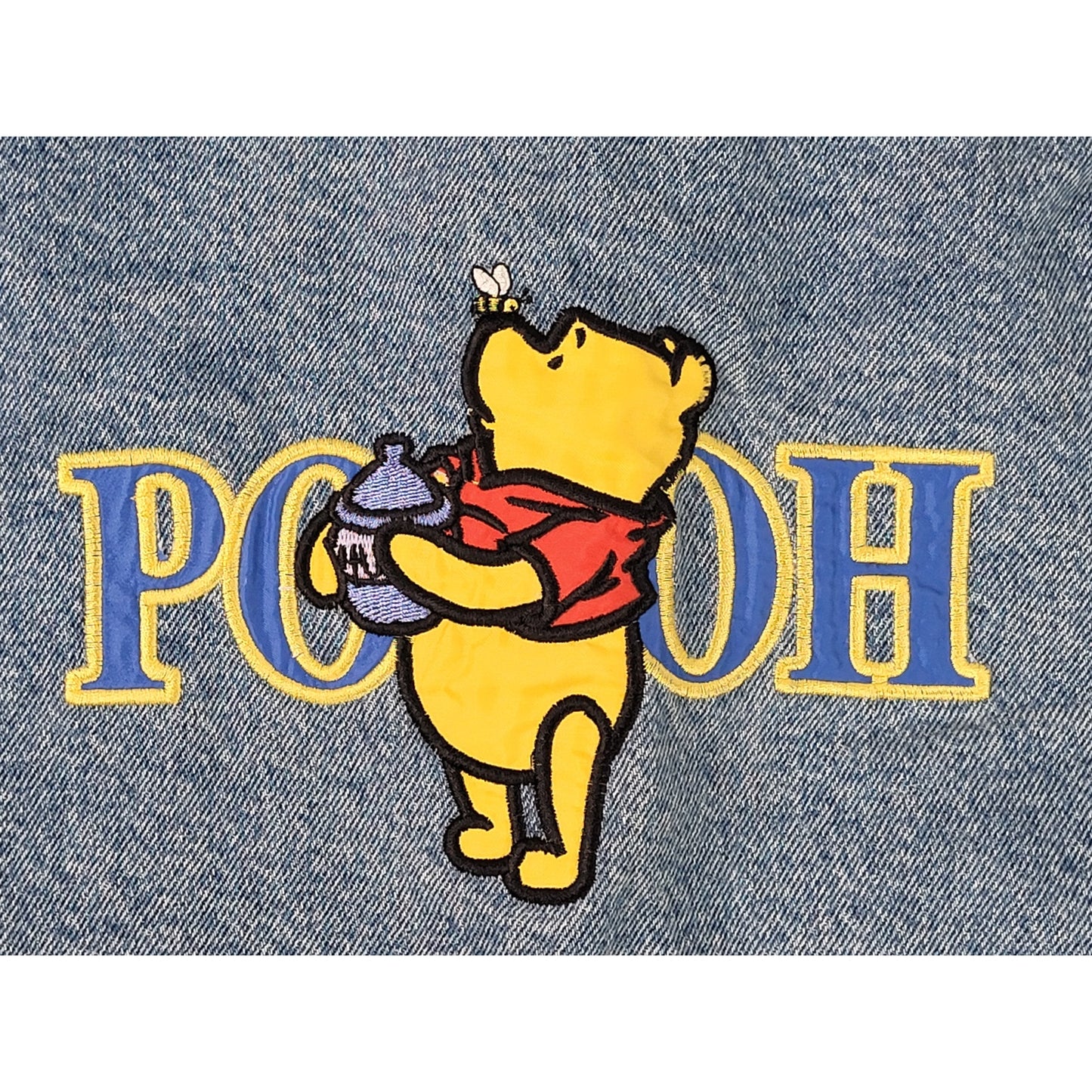 1990s Disney Winnie the Pooh Embroidered Denim Trucker Jacket Women's Sz S