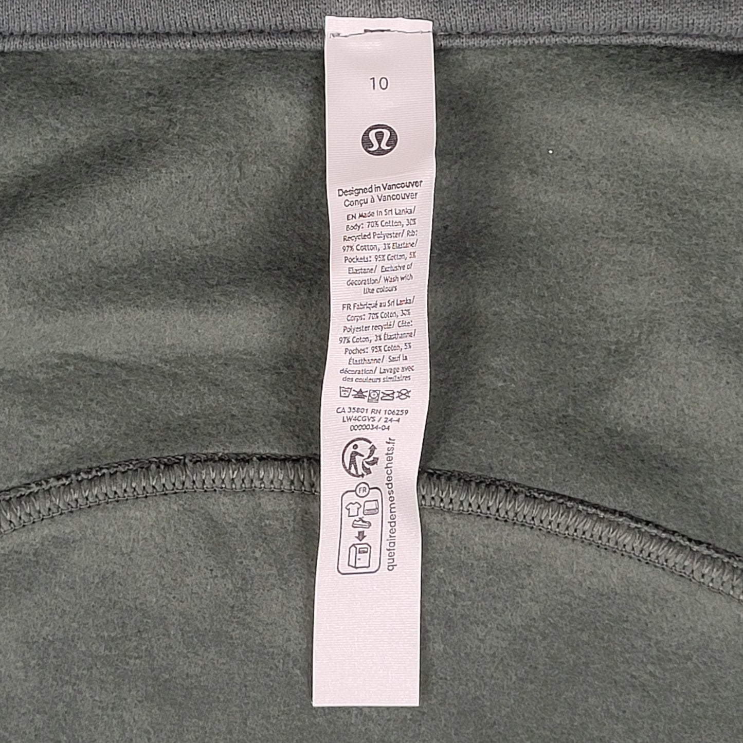 Lululemon Scuba Full-Zip Hoodie in Deep Green Women's Sz 10 (M) NWT