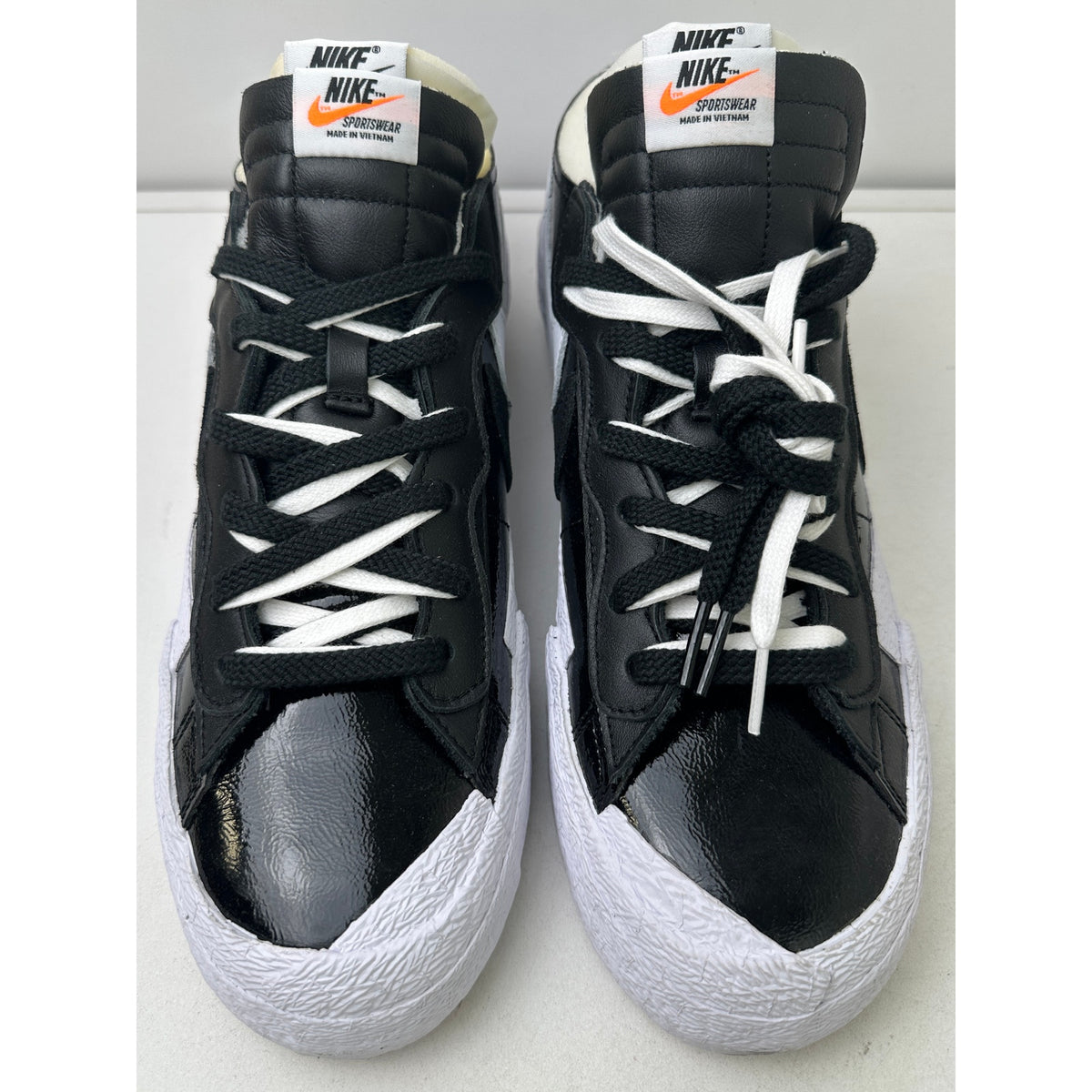 Nike Blazer Low x Sacai Black Patent Leather Sneakers Men's Sz 11