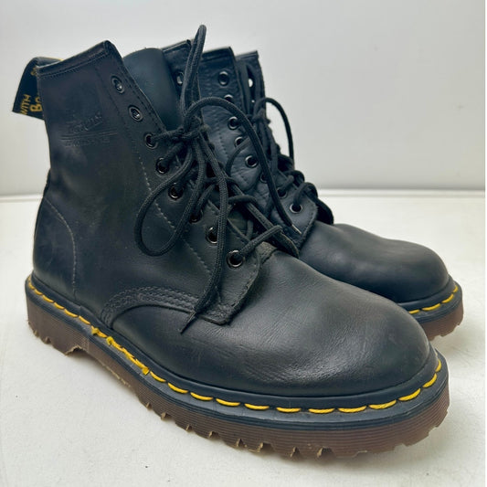 Vintage Dr. Martens 1460 Black Leather 8-Eye Lace Up Boots (Made in England) Men's 7 / Women's 9