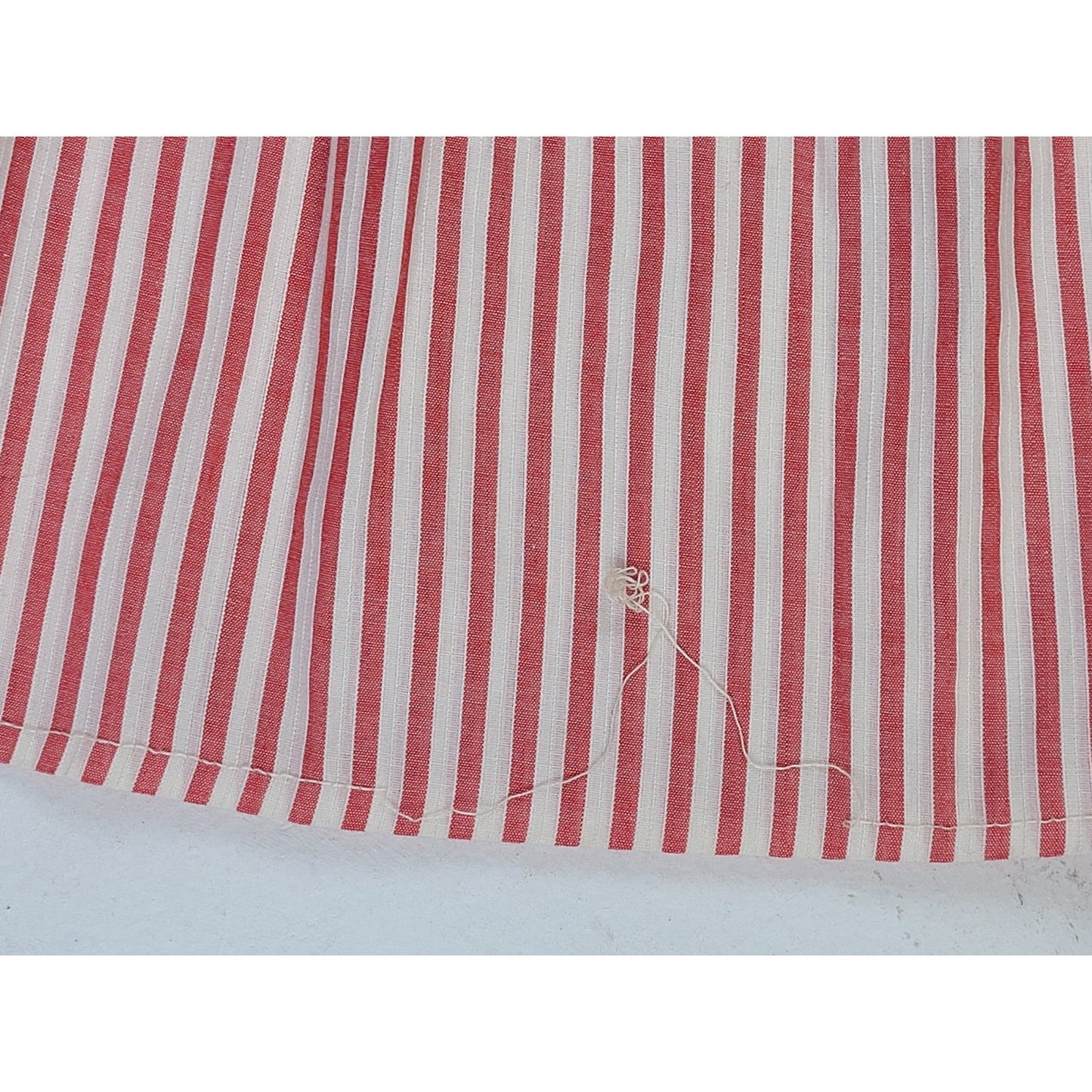 1940s Red & White Striped Pinafore Apron Dress Sz XS