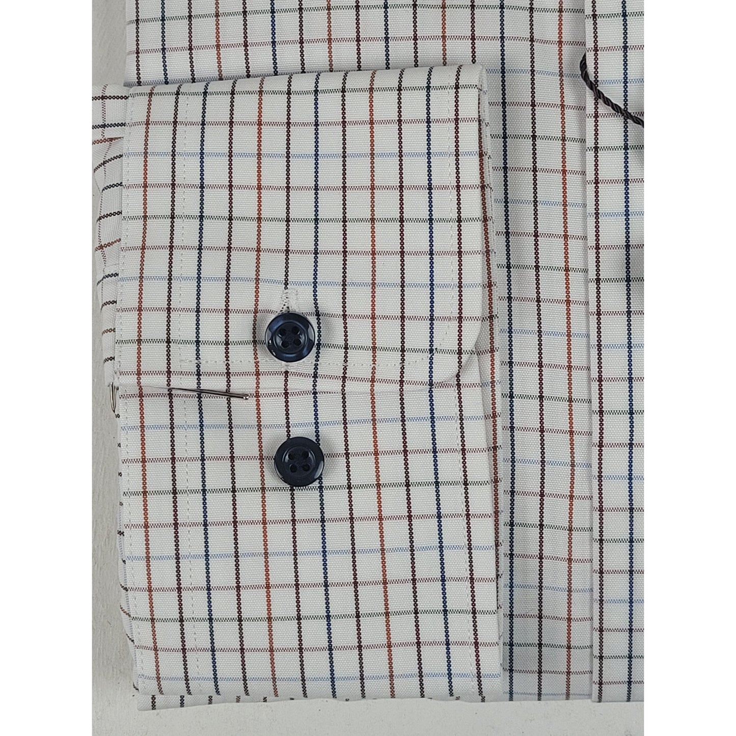 David Donahue Trim Fit Multi Check Dress Shirt Sz 18 X 34/35 NWT MSRP $145