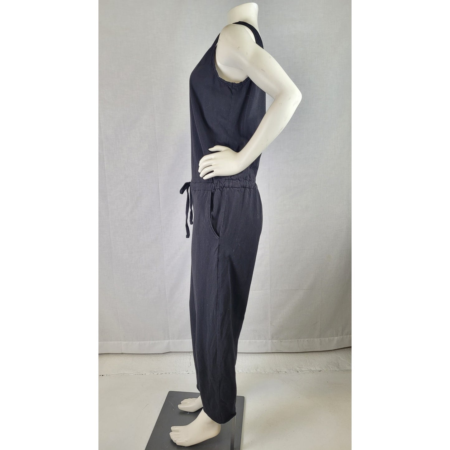 Frank & Eileen Black Cotton Jersey Sleeveless Tank Jumpsuit Women's Sz M
