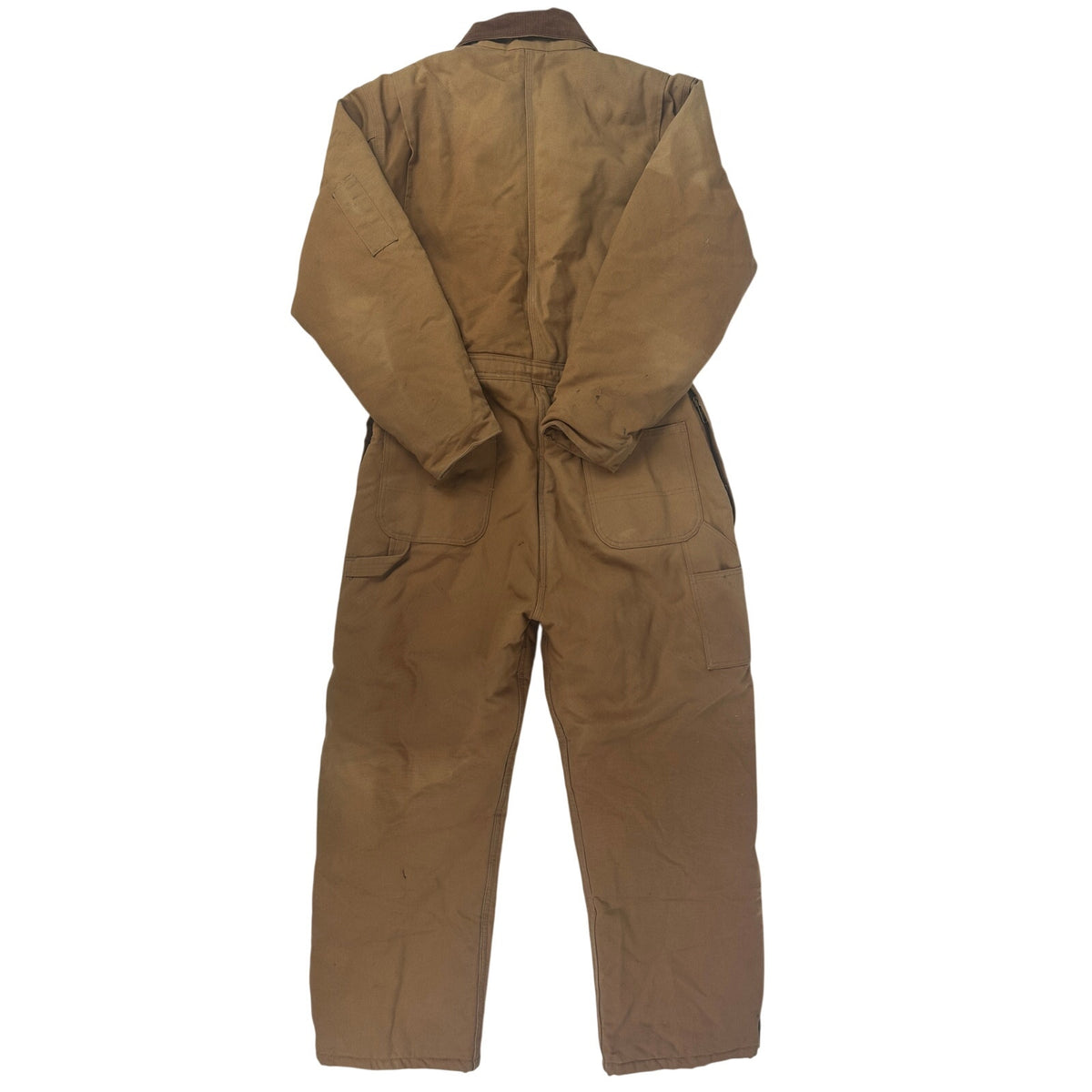 VTG Carhartt Quilt-Lined Duck Canvas Brown Workwear Coveralls Men's Sz 44 Short