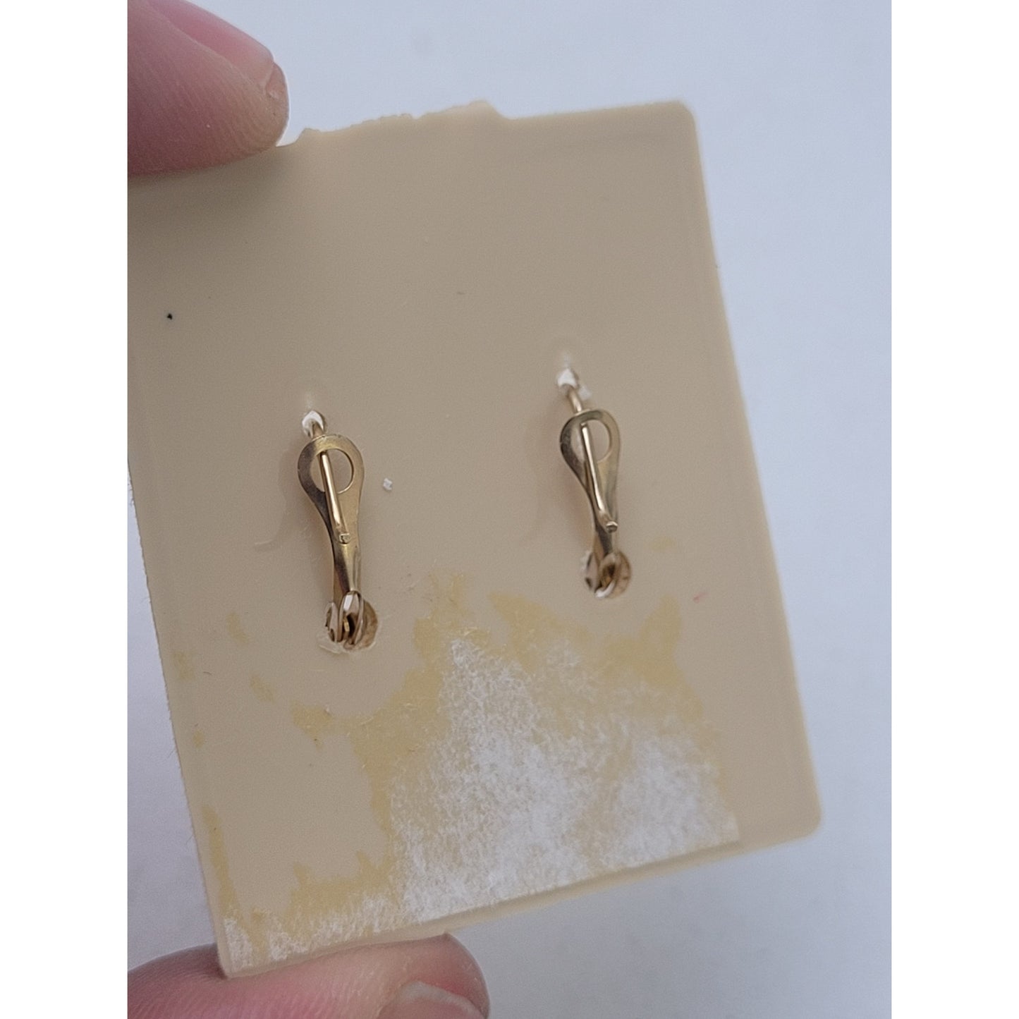 VTG 14K Yellow Gold Opal Dangle Drop Earrings in Box | 15mm Drop