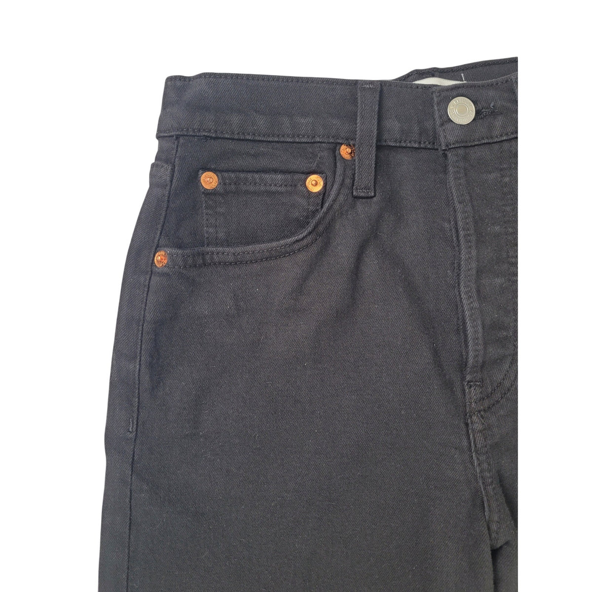 RE/DONE Black High Rise Wide Leg Cropped Jeans Women's Sz 25 NWT