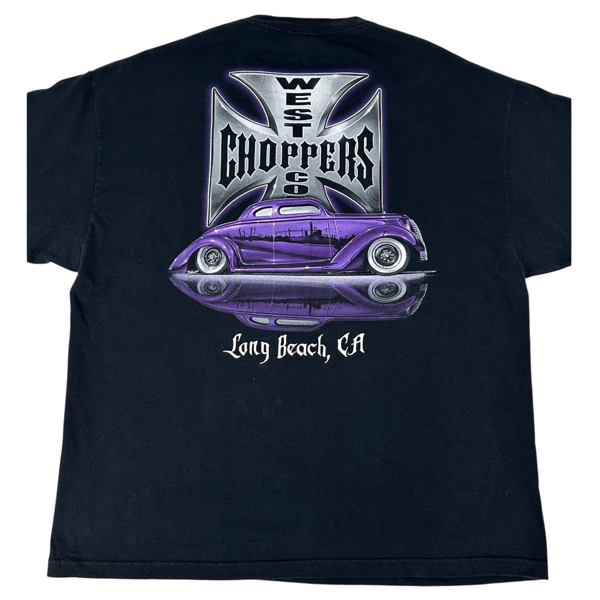 VTG Y2K West Coast Choppers Purple Lowrider Hot Rod Graphic T-Shirt Men's Sz 2XL