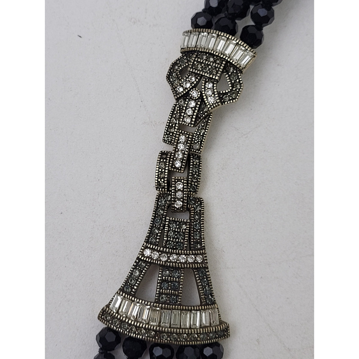 Heidi Daus Age of Elegance Multistrand Black Beads w Crystal-Accented Ends