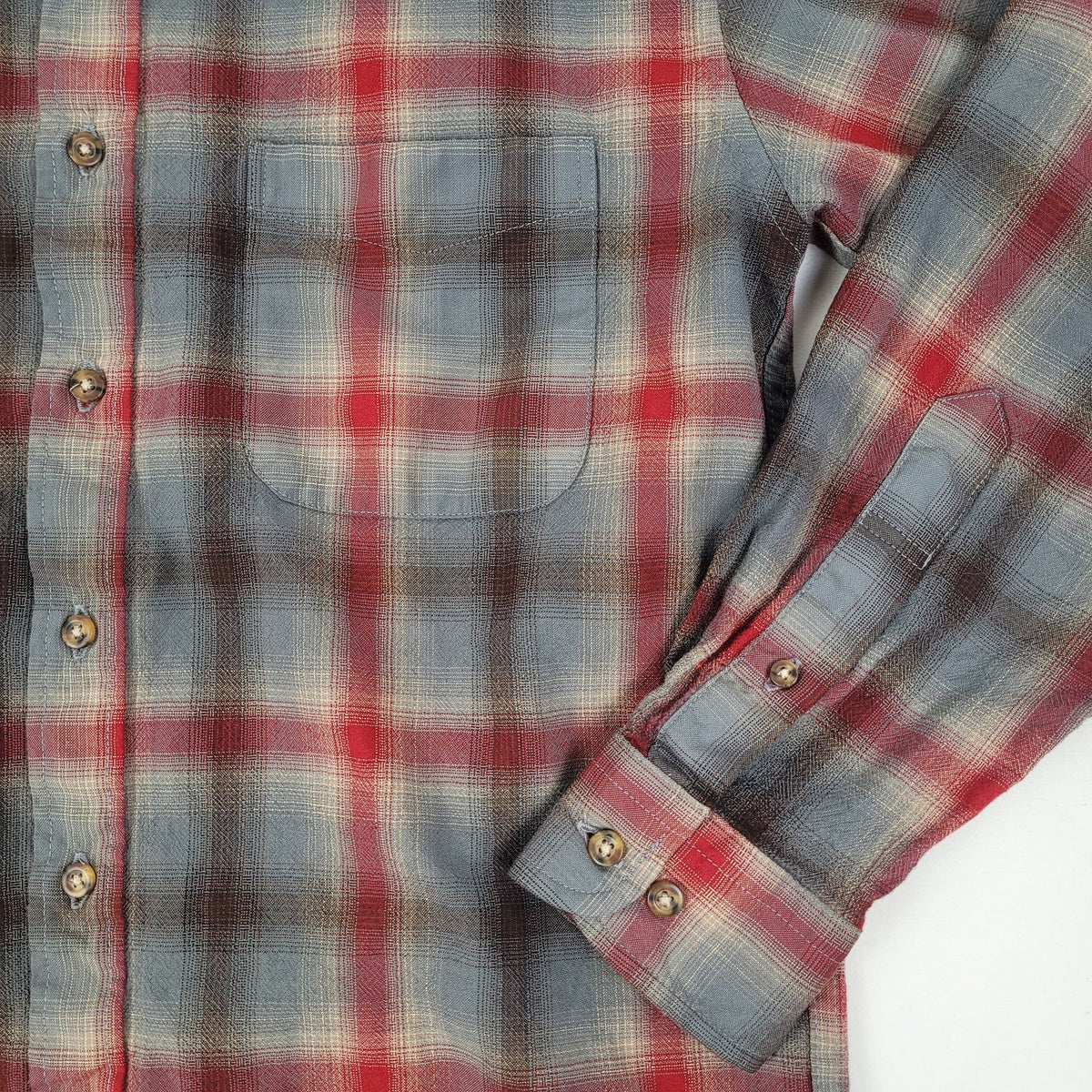 Vintage Sir Pendleton 100% Wool Long-Sleeve Button-Down Red Grey Men's Sz M