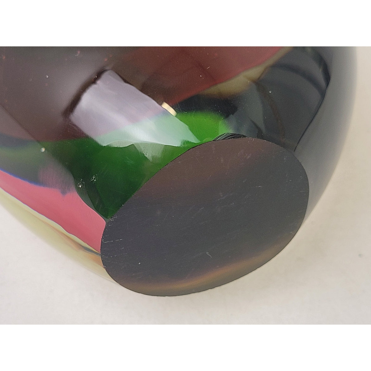 VTG Murano Style Sommerso Art Glass Teardrop Sculpture Blue Green Pink MCM 11"