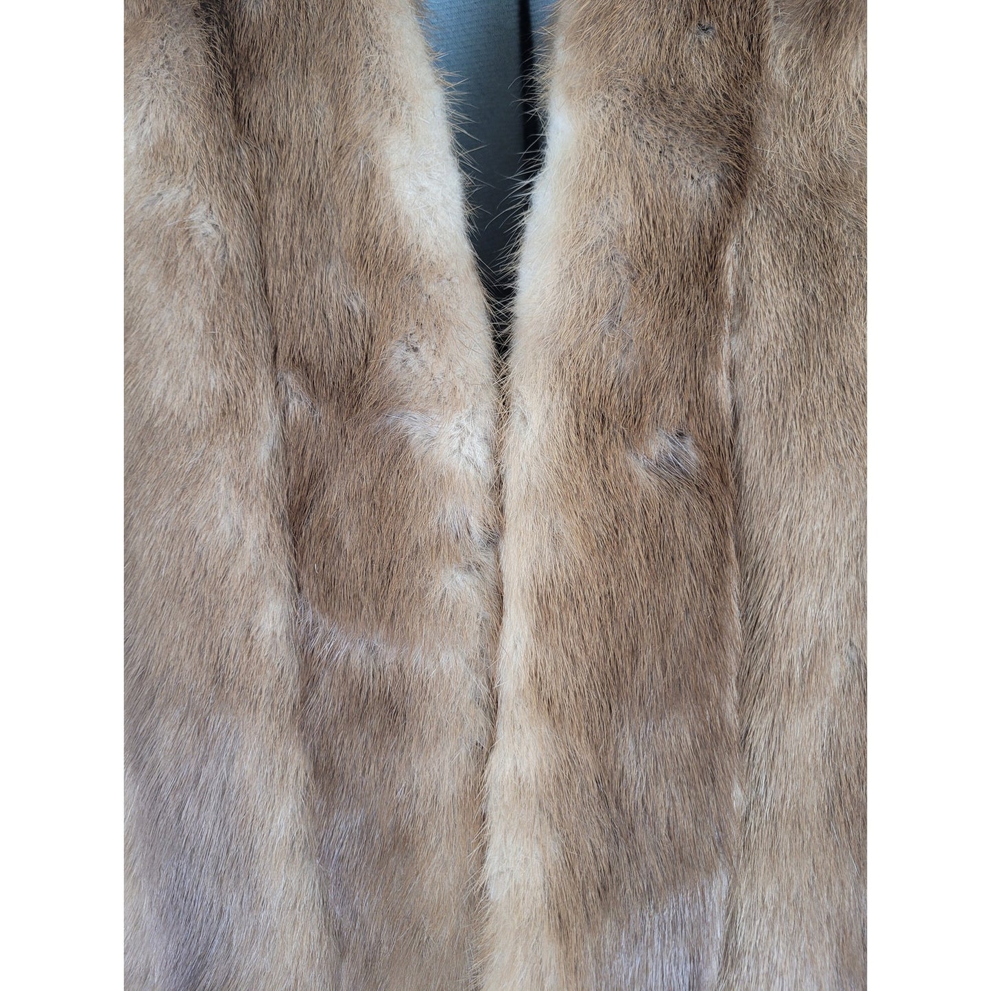 Vintage 1950s Medium Brown Mink Fur Stole Wrap Shawl Tailored Lined Sz M