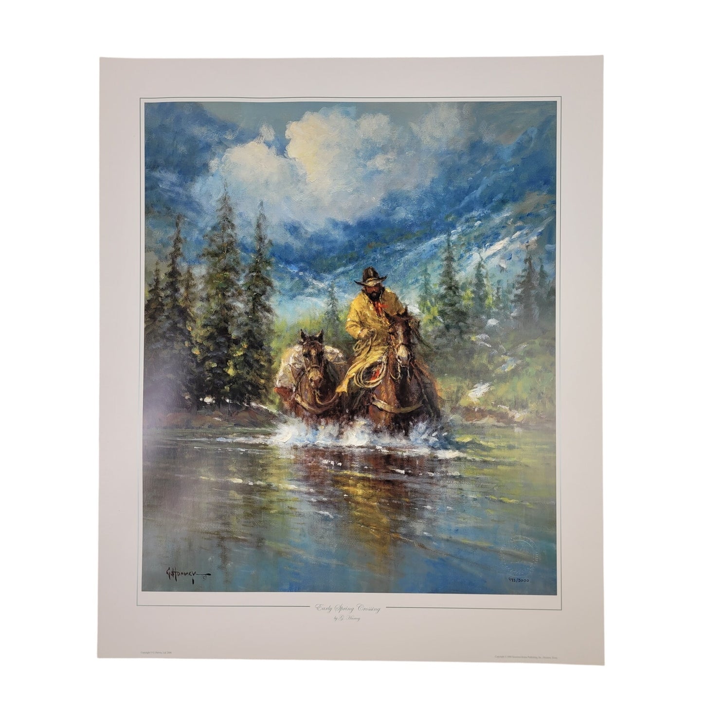 G. Harvey "Early Spring Crossing" Limited Edition Print #993/5000 w COA & Sleeve