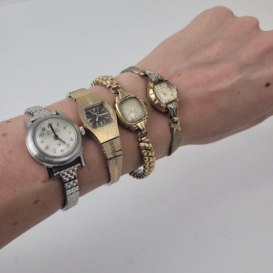 Lot of 4 Vintage Bulova Women's Watches (As Is)