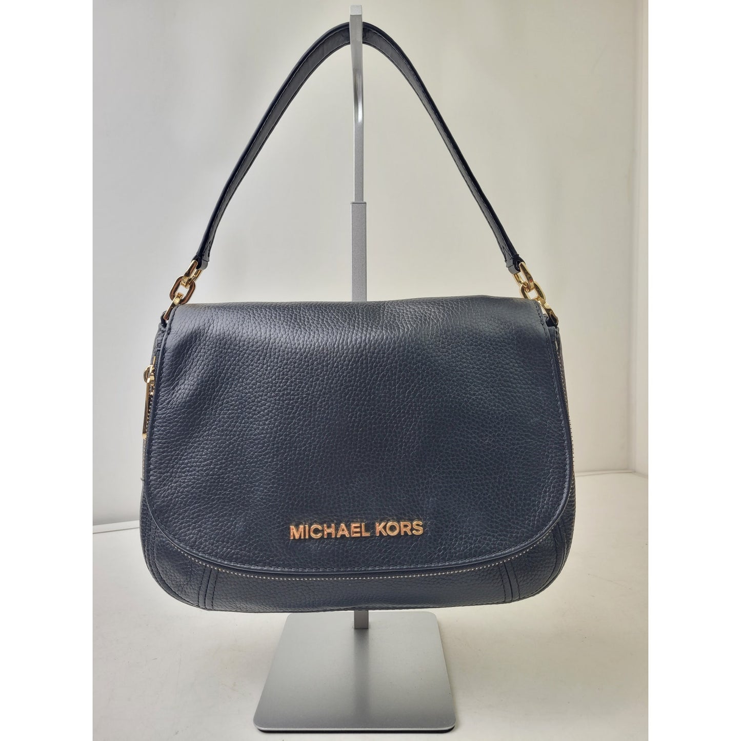 Michael Kors Bedford Medium Convertible Flap Shoulder Bag Pebbled Leather