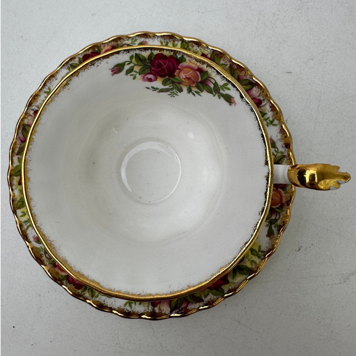Vintage Royal Albert "Old Country Roses" Bone China Teacup & Saucer | Set of 3