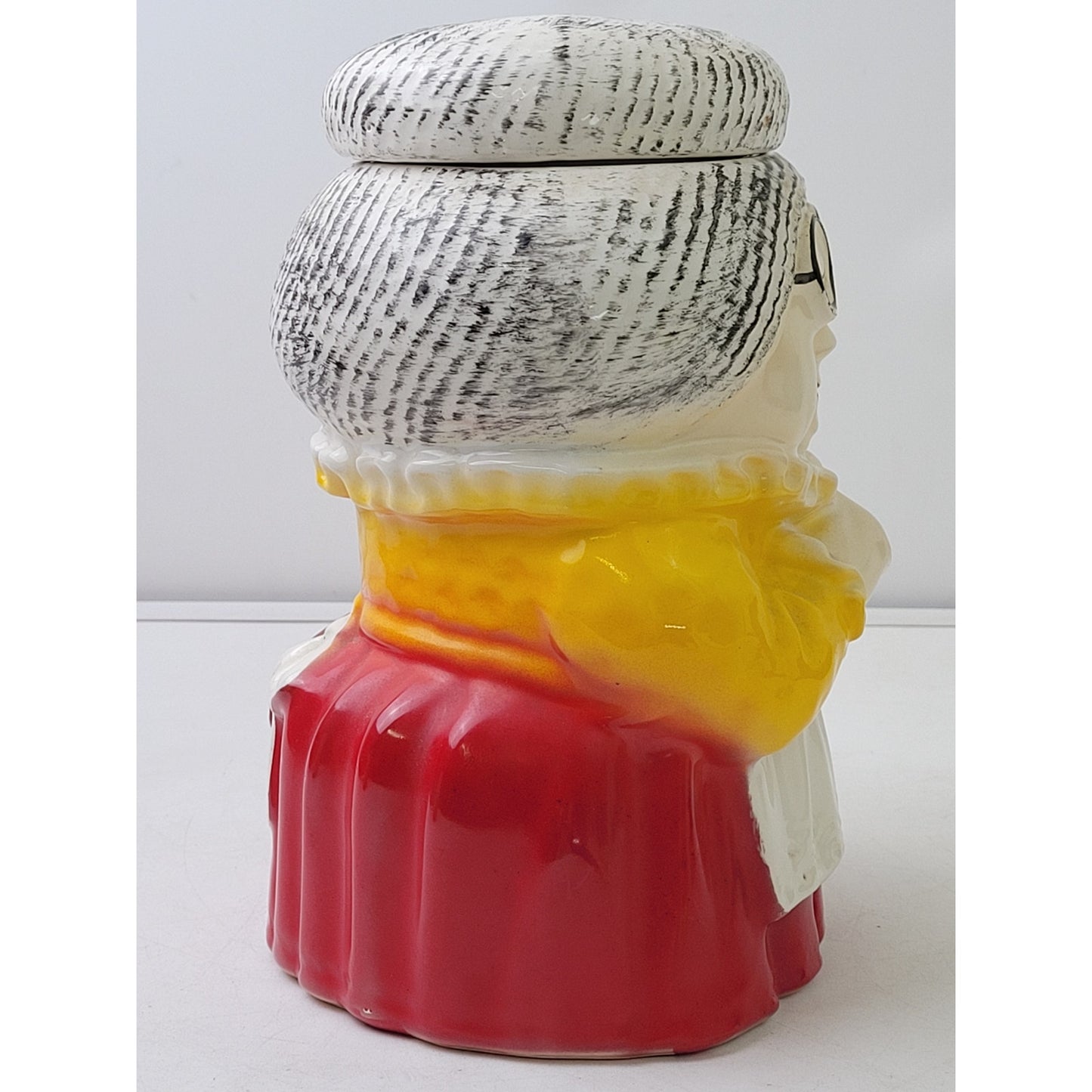 Vintage 1950s McCoy Granny Cookie Jar Yellow & Red