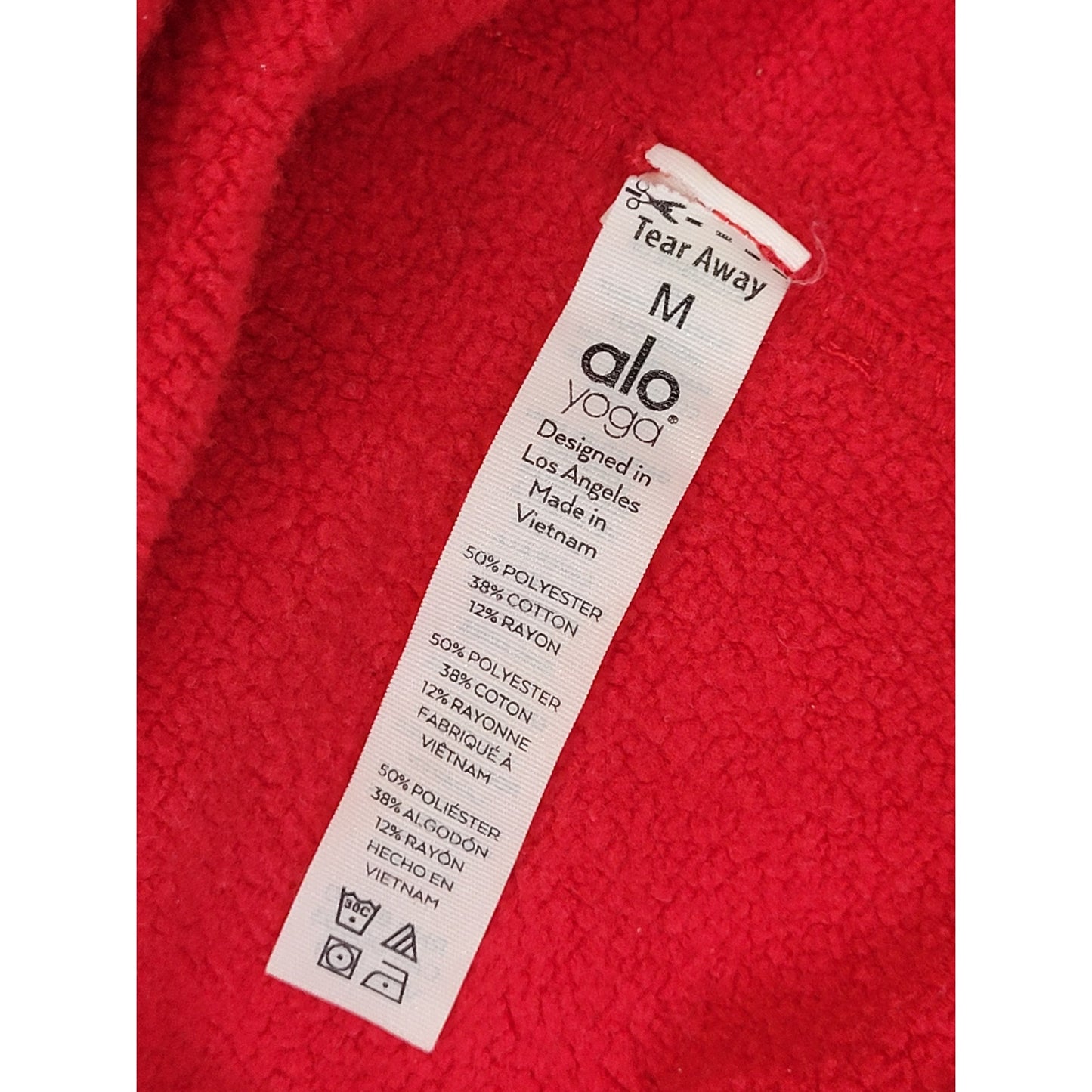 Alo Yoga Red Dimension Hoodie Sweatshirt Athleisure Women's Sz M