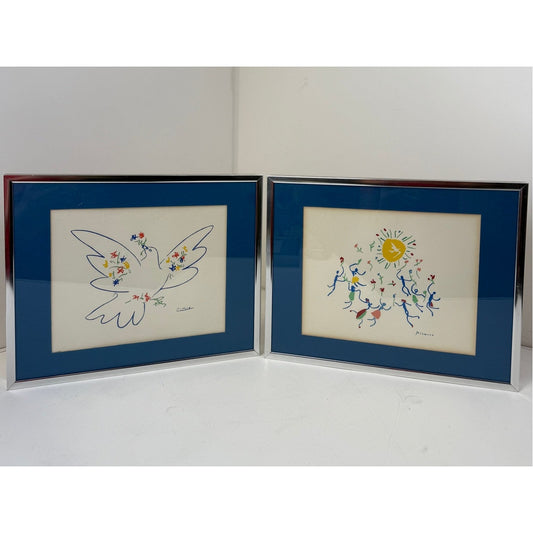 Authentic Hans Silkscreen Reproduction of Picasso's "HOMAGE TO THE SUN" & "DOVE III"