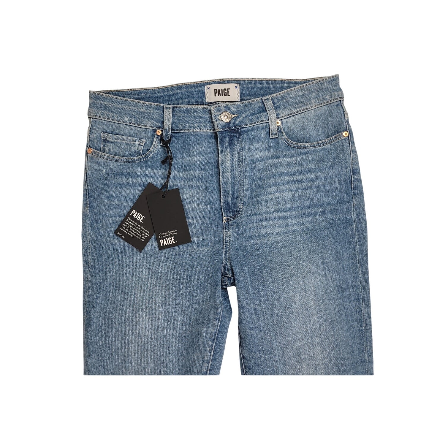 Paige Colette Crop Flare Jukebox Distressed Women's Sz 29 NWT