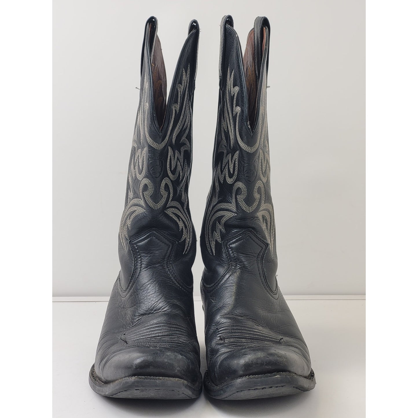 Ariat Men's Black Leather Square Toe Western Boot Sz 9D