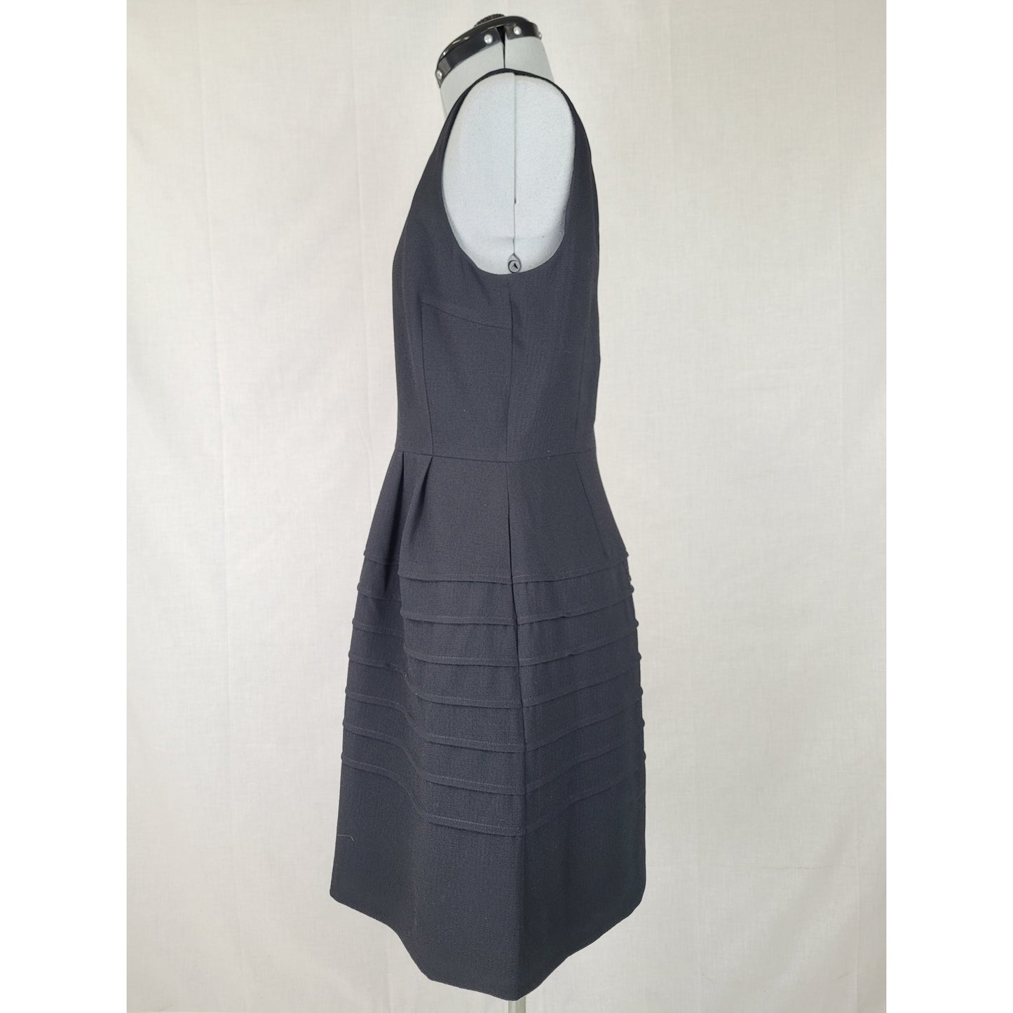 Madewell Little Black Dress A-Line Skirt Horizontal Pleats Sz 10 NWT