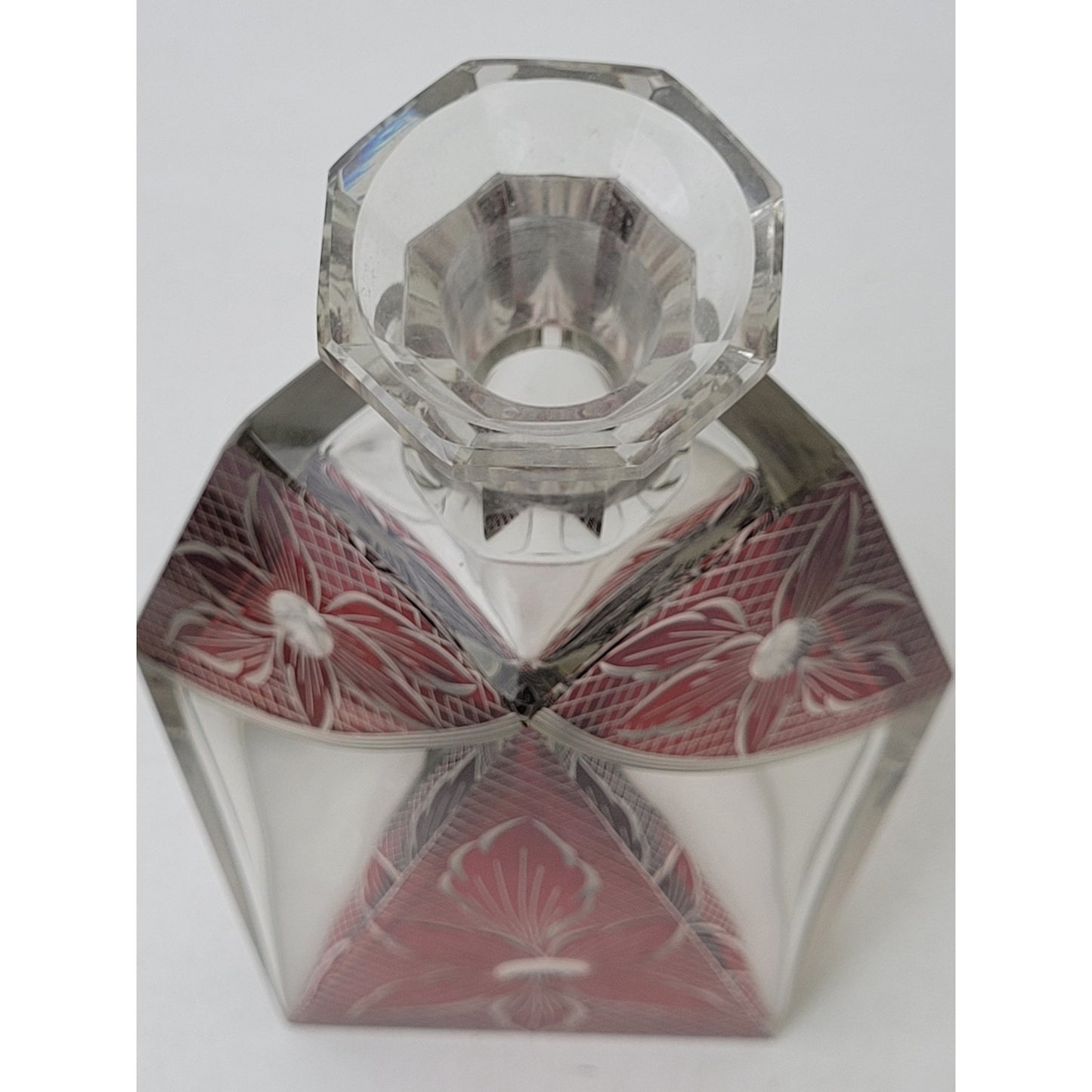1920s-30s Art Deco Cubist Enamel Liquor Decanter & 6 Glasses Set by Karl Palda