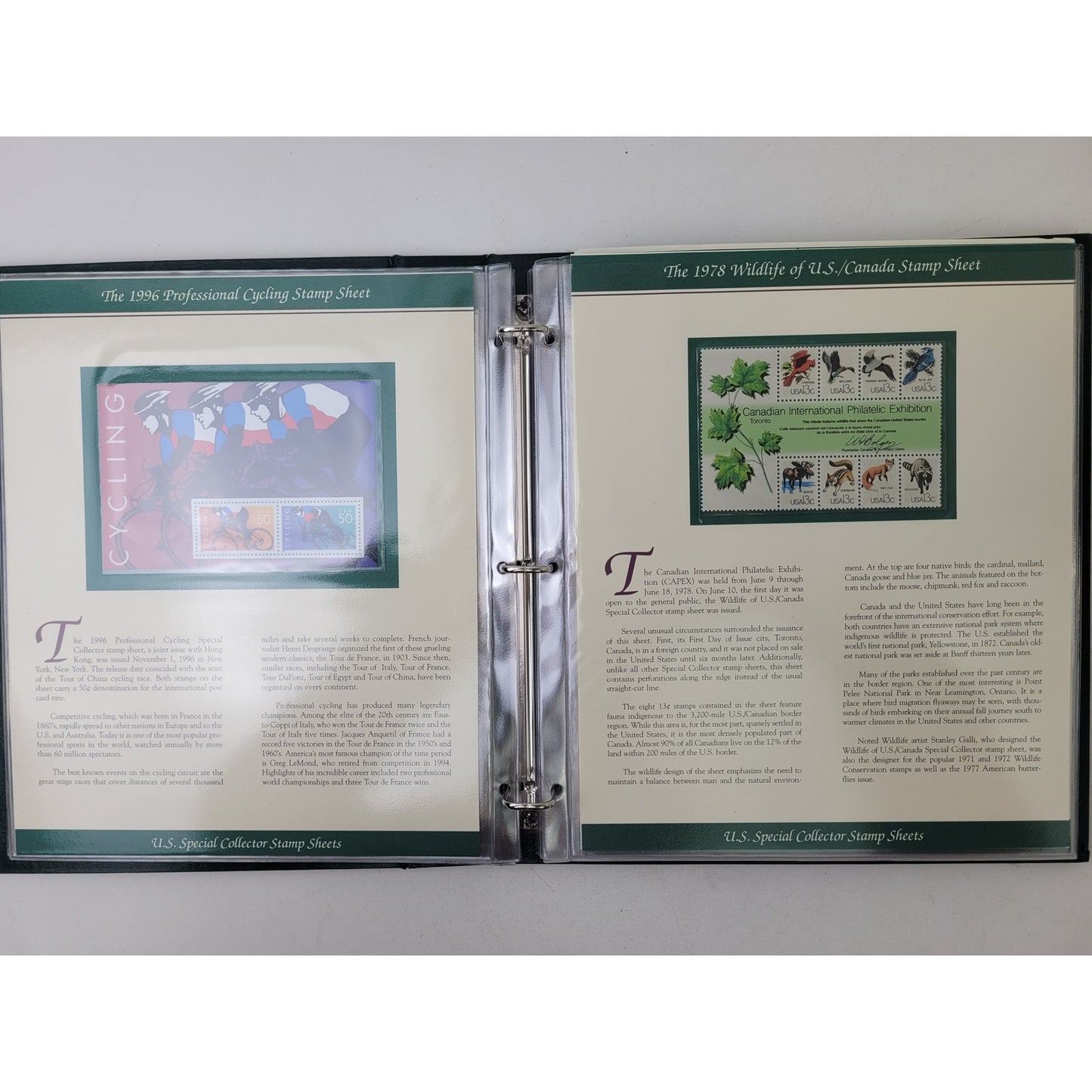 Vintage U.S. Special Collector Stamp Sheets | 32 Stamp Sheets in Binder