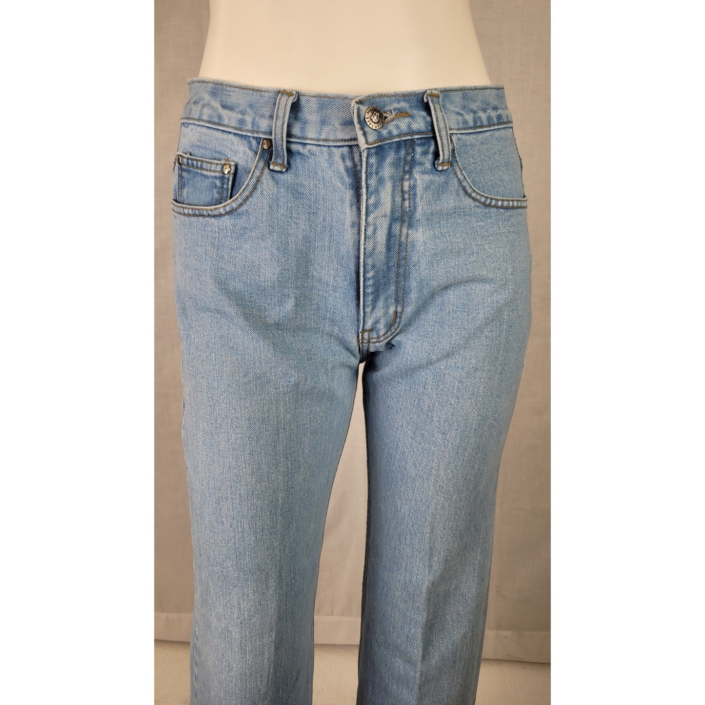 VTG 90s Versace Jeans Couture Light Wash Slightly Tapered Leg Women's Sz 29