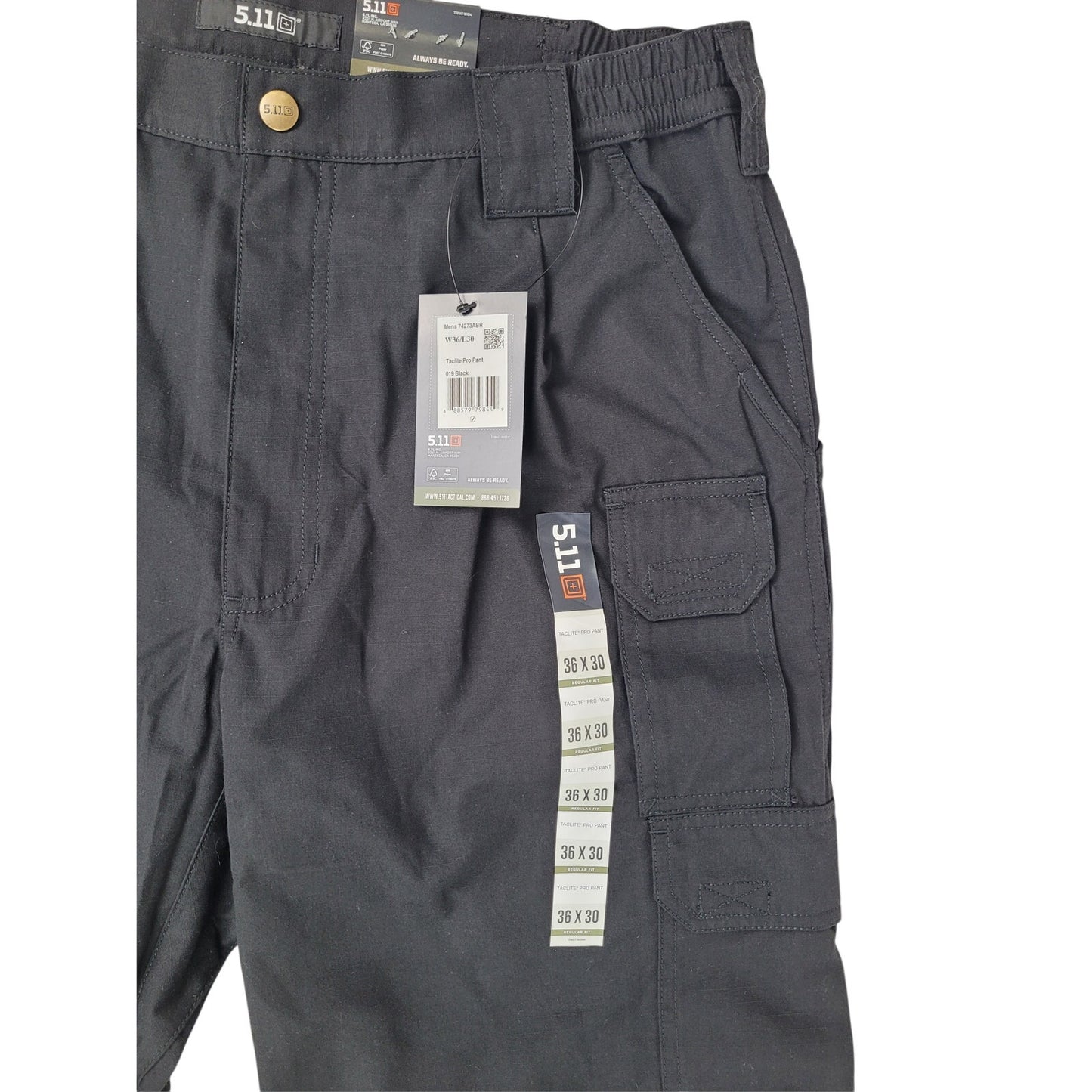 5.11 Tactical Regular Fit Taclite Pro Ripstop Cargo Pants Black Men’s Sz 36 x 30